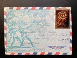 ENVELOPPE AVEC CORRESPONDANCE / PAPEETE TAHITI 1974 POUR VICHY - Cartas & Documentos