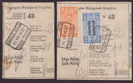 DDFF 146 - Ticket De Bagages (2 Parties) Gare De BRUXELLES-NORD 1937 Vers LIEGE PALAIS - Document Original Et RRR - Bagages [BA]