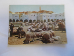 GHARDAIA ( ALGERIE ) LE SOUK  TRES ANIMEES MARCHE ANIMAUX MOUTONS CHEVRES FLAMME  TOUGGOURT  BEAU TIMBRE - Ghardaïa