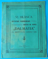 DALMATIA (Zadar) Austrijansko Parobrodarsko Društvo Brodska Bilanca 1914 Croatia Balance Sheet Croazia Bilancio Kroatien - Andere & Zonder Classificatie