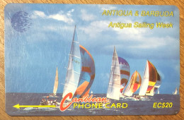 ANTIGUA & BARBUDA SAILING WEEK EC$ 20 VERSO B CARIBBEAN CABLE & WIRELESS SCHEDA PREPAID TELECARTE TELEFONKARTE PHONECARD - Antigua Et Barbuda