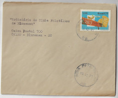 Brazil 1977 Cover Sent From Nova Petrópolis To Blumenau Stamp National Integration National Air Mail Airplane Transport - Storia Postale