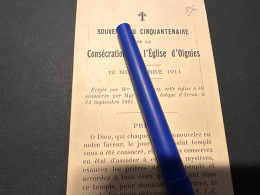 OIGNIES Cinquantenaire De La Consécration De L’église 1911 - Other & Unclassified
