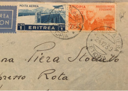 ETIOPIA * ADDIS ABEBA * 24/12/39 Su 75 C. + P.a. L. 1 - BUSTA PAR AVION PER LA SPEZIA - General Issues