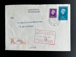 NETHERLANDS 1975 REGISTERED LETTER UTRECHT J P COENSTRAAT TO APELDOORN 21-03-1975 NEDERLAND AANGETEKEND - Lettres & Documents