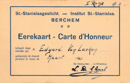 XB.254  BERCHEM - Institut St.-Stanislas… - Carte D'Honneur - 1940 - Berchem-Ste-Agathe - St-Agatha-Berchem