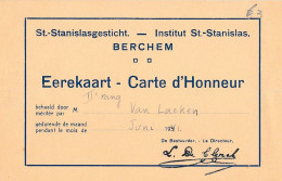 XB.255  BERCHEM - Institut St.-Stanislas… - Carte D'Honneur - 1941 - Berchem-Ste-Agathe - St-Agatha-Berchem