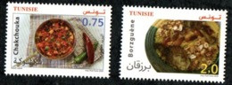 2020- Tunisie - Euromed- La Gastronomie Traditionnelle Méditerranéenne: Borzguène– Chakchouka- Série 2v- MNH** - Gezamelijke Uitgaven