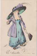 La Mode  Illustrateur Art Nouveau  Femme Au Chapeau - Robert