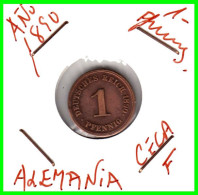 ALEMANIA – GERMANY - IMPERIO MONEDA DE COBRE DIAMETRO 17.5 Mm. DEL AÑO 1890 – CECA-F- KM-1  GOBERNANTE: WILHELM II - 1 Pfennig