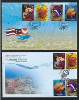 2015 Joint Malaysia And Thailand, BOTH FDC'S WITH 4 STAMPS: Marine Life - Joint Issues