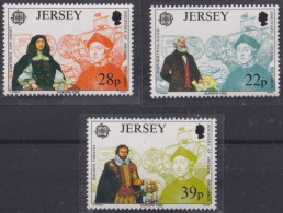 F-EX46147 JERSEY IS ENGLAND UK MNH 1992 DISCOVERY COLON COLUMBUS SHIP RALEGHT BELTRAND CARTERED.  - Cristóbal Colón