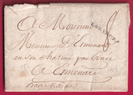 MARQUE DE LORIENT MORBIHAN LENAIN N°4 INDICE 15 POUR ERNEE 1764 LETTRE - ....-1700: Precursori