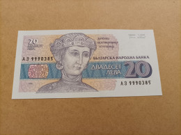 Billete De Bulgaria De 20 Aeba, Año 1991, Serie A, UNC - Bulgaria