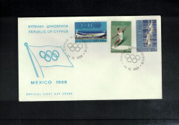 Cyprus 1968 Olympic Games Mexico City FDC - Summer 1968: Mexico City