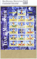 Ireland 2000 GAA Hurling Team Of The Millennium Complete Sheetlet Of 15 Used On Cover Dublin Cds - Carnets