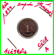 ALEMANIA – GERMANY - IMPERIO MONEDA DE COBRE DIAMETRO 17.5 Mm. DEL AÑO 1894 – CECA-A- KM-1  GOBERNANTE: WILHELM II - 1 Pfennig