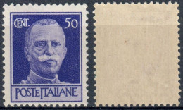 LUOGOTENENZA 1945 FRANCOBOLLO DA C. 50 EMISSIONE DI ROMA SENZA FASCI FILIGRANA CORONA - NUOVO MNH ** SASSONE 517 - Neufs