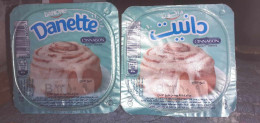 Egypt - Couvercle De Danone Cinnabon Danette [English & Arabic] New Design (foil) (Egypte) (Egitto) (Ägypten) (Egipto) - Milk Tops (Milk Lids)