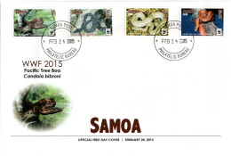 WWF  LOCAL FDC  SAMOA, Snakes   /   Lettre De Première Jour, Set  Serpents  -  2015 - Serpenti