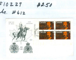 Mounted Police Montée; GRC / RCMP; Gendarmerie; Sc. # 612; Pli Premier Jour / First Day Cover (10227) - Oblitérés