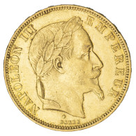 Second-Empire- 50 Francs Napoléon III Tête Laurée 1867 Strasbourg - 50 Francs (oro)