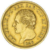 Royaume De Sardaigne-80 Lire Charles Félix 1828 Gênes - Piamonte-Sardaigne-Savoie Italiana