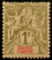 LP3972/73 - 1897 - COLONIES FRANÇAISES - GRANDE COMORE - N°13 NEUF* - Cote (2024) : 55,00 € - Ungebraucht