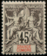 LP3972/75 - 1900/1907 - COLONIES FRANÇAISES - GRANDE COMORE - N°18 NEUF* LUXE - T. BON CENTRAGE - Cote (2024) : 120,00 € - Nuevos