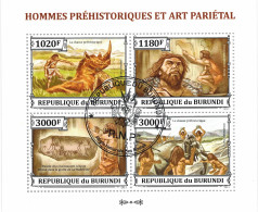 CHCT65 - Prehistoric Humans & Art, History, Stamp Mini Sheet, Used CTO, 2013, Burundi - Used Stamps