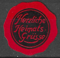 1914- 1918 WW1 Era GERMANY Vignette Reklamemarke Herzliche Heimats Grusse  "warm Greetings From Home" PROPAGANDA - Militaria