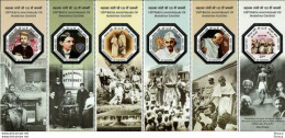 INDIA 2019 150th Birth Anniversary Of Mahatma Gandhi (Octagonal Silver Bordered) 6 V Complete MS MNH P.O Fresh&Fine - Nuevos