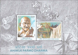 INDIA 2019 Mahatma Gandhi Ahimsa Parmo Dharma Dove Peace 2v MS MINATURE SHEET MNH P.O Fresh & Fine - Nuevos
