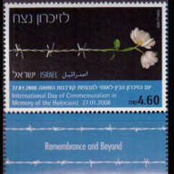 ISRAEL 2008 - Scott# 1715 Holocaust Day Tab Set Of 1 MNH - Unused Stamps (without Tabs)