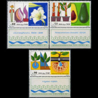 ISRAEL 1988 - Scott# 1004-6 Agricultural Tab Set Of 3 MNH - Unused Stamps (without Tabs)