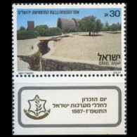 ISRAEL 1987 - Scott# 961 Memorial Day Tab Set Of 1 MNH - Unused Stamps (without Tabs)