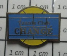 1012C  Pin's Pins / Rare Et De Belle Qualité !!! SPORTS / TENNIS CLUB DE CHANGé BALLE JAUNE - Tennis