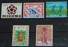 LIBERIA 1970, Football, World Cup - Mexico, Sports, Mi #739-42, MNH** - 1970 – Mexique