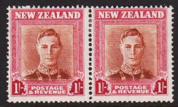 1947. New Zealand. Georg VI 1/- In Pair Hinged.  (MICHEL 295) - JF537503 - Storia Postale