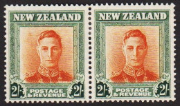 1947. New Zealand. Georg VI 2/- In Pair Hinged.  (MICHEL 297) - JF537505 - Covers & Documents