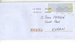 Enveloppe FRANCE Avec Vignette Affranchissement Ecopli Oblitération LA POSTE 39409A 15/02/2010 - 2000 Type « Avions En Papier »