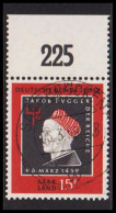 1959. Saar. Jakob Fugger 15 F With Upper Margin With Print 225. LUXUS Cancel. (MICHEL 445) - JF537672 - Oblitérés