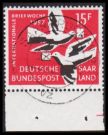 1957. Saar. INTERNATIONALE BRIEFWOCHE. 15 F. Luxus Cancel. (MICHEL 408) - JF537697 - Oblitérés