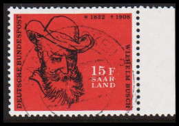 1958. Saar. Wilhelm Busch. 15 F. Luxus Cancel. (MICHEL 430) - JF537702 - Oblitérés