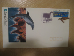 CANBERRA 1993 Shark Bay Dolphin Dauphin Cancel Turtle Postal Stationery Cover AUSTRALIA Dolphins Dauphins Marine Mammal - Dauphins