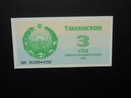 OUZBÉKISTAN : 3 SOM   1992   P 62a      NEUF - Oezbekistan