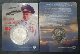 2022  Kazakhstan Kasachstan - 100 Years Of Talgat Begeldinov WWII Pilot (planes) USSR Hero - 100 Tenge - BLISTER - Kazachstan