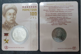 2022  Kazakhstan Kasachstan - 100 Years Of Manshuk Mametova  WWII USSR Hero - 100 Tenge - BLISTER - Kazakistan