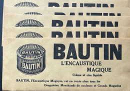 Buvard "BAUTIN" L'Encaustique Magique  -  Lot De 5 Buvards - Produits Ménagers