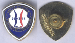 Insigne Du Contrôle De L'Immigration De La Police Nationale ( 24 Mm ) - DI.C.C.I.L.E.C - Policia